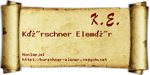 Kürschner Elemér névjegykártya